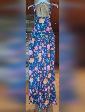 &merci Floral Navy Cotton Overalls - Multicolor